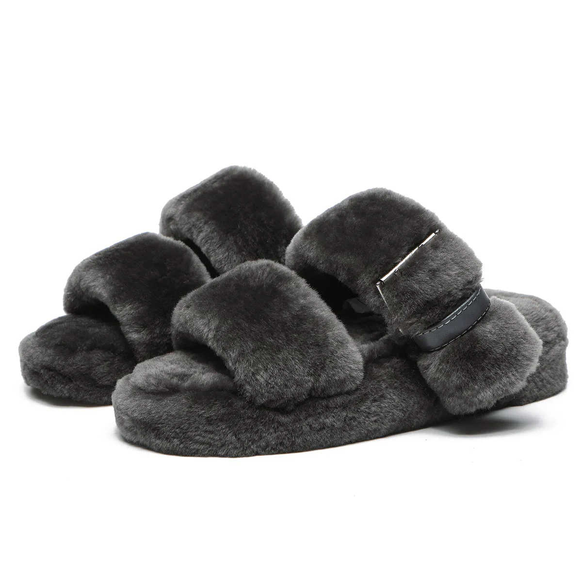Fluffy UGG Slides Jamie Ultra Comfort Sole - Image 12