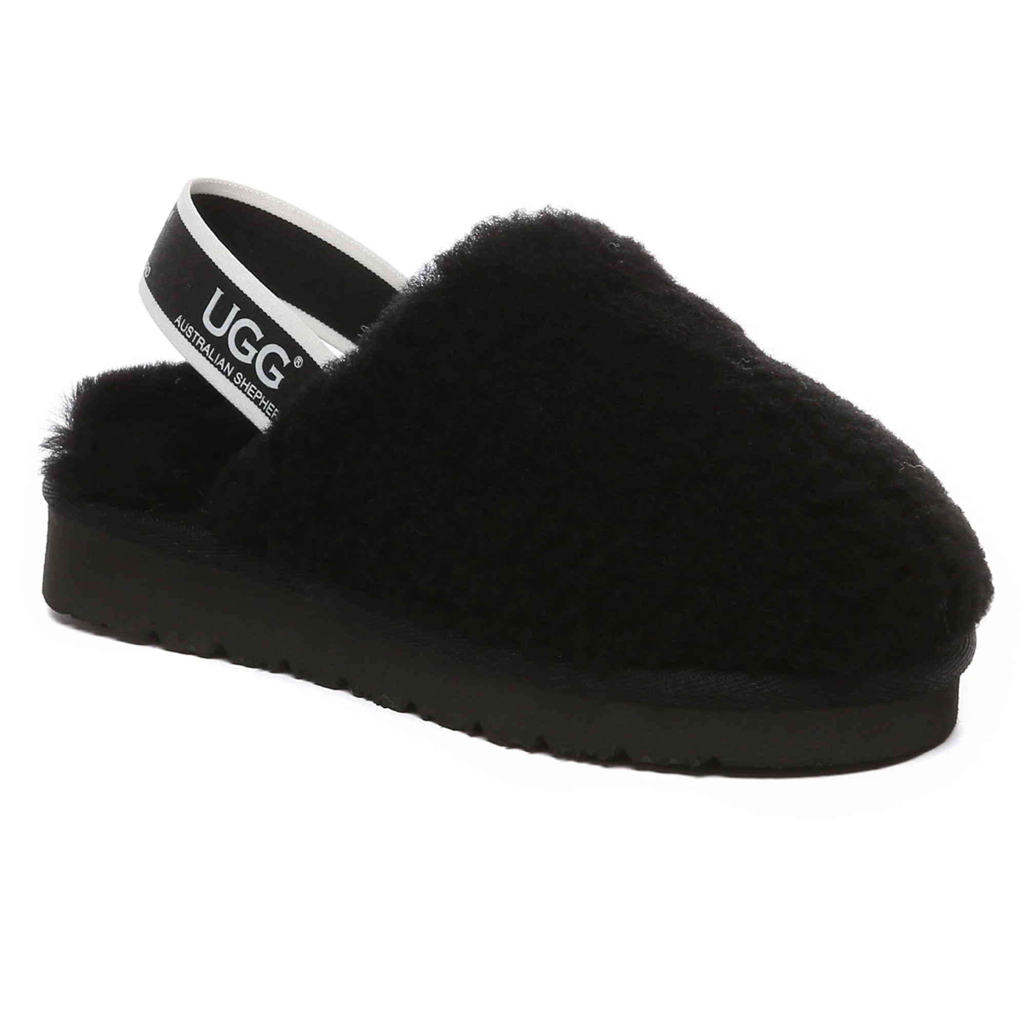 Kids Fluffy Slingback UGG Slippers - Image 3