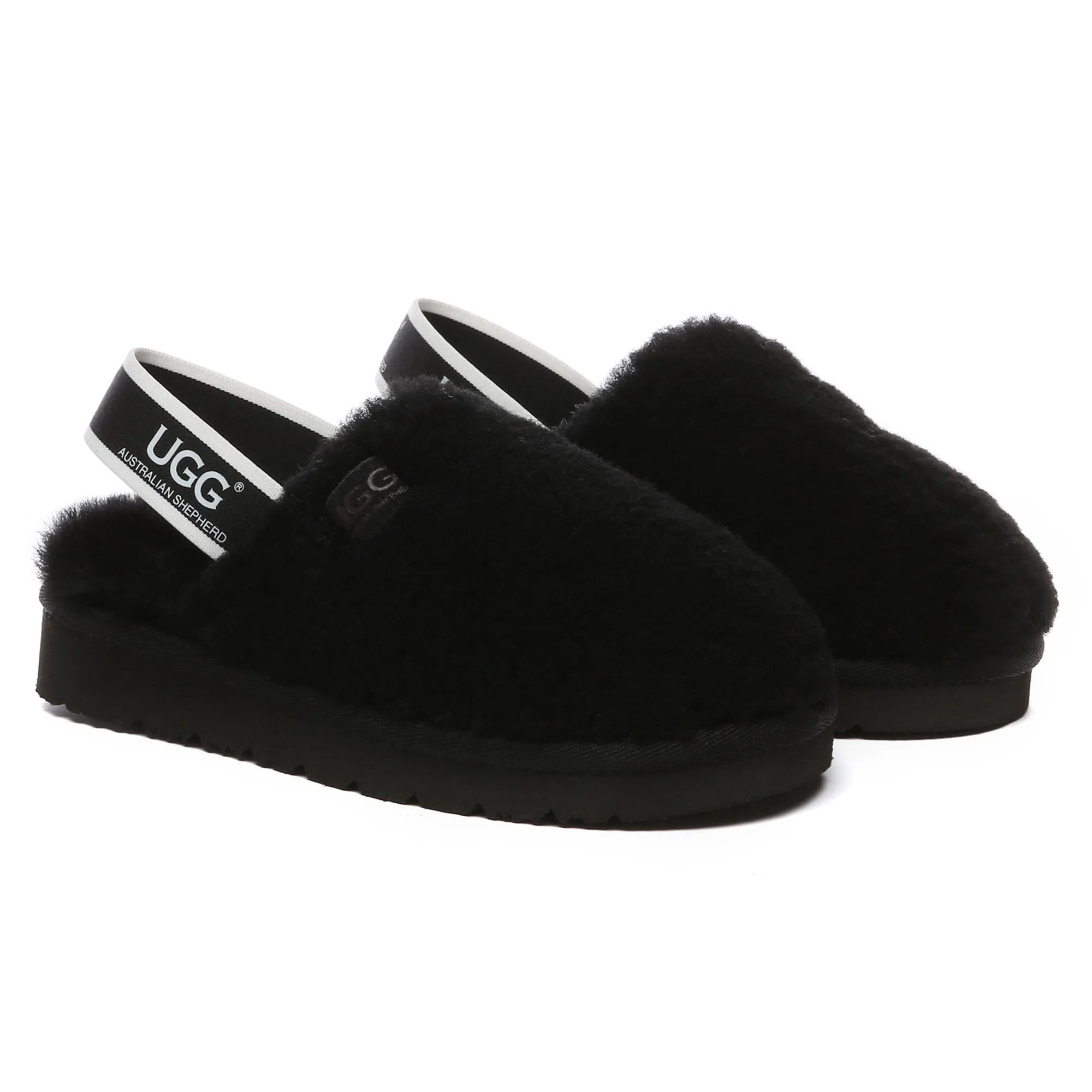 Kids Fluffy Slingback UGG Slippers - Image 4