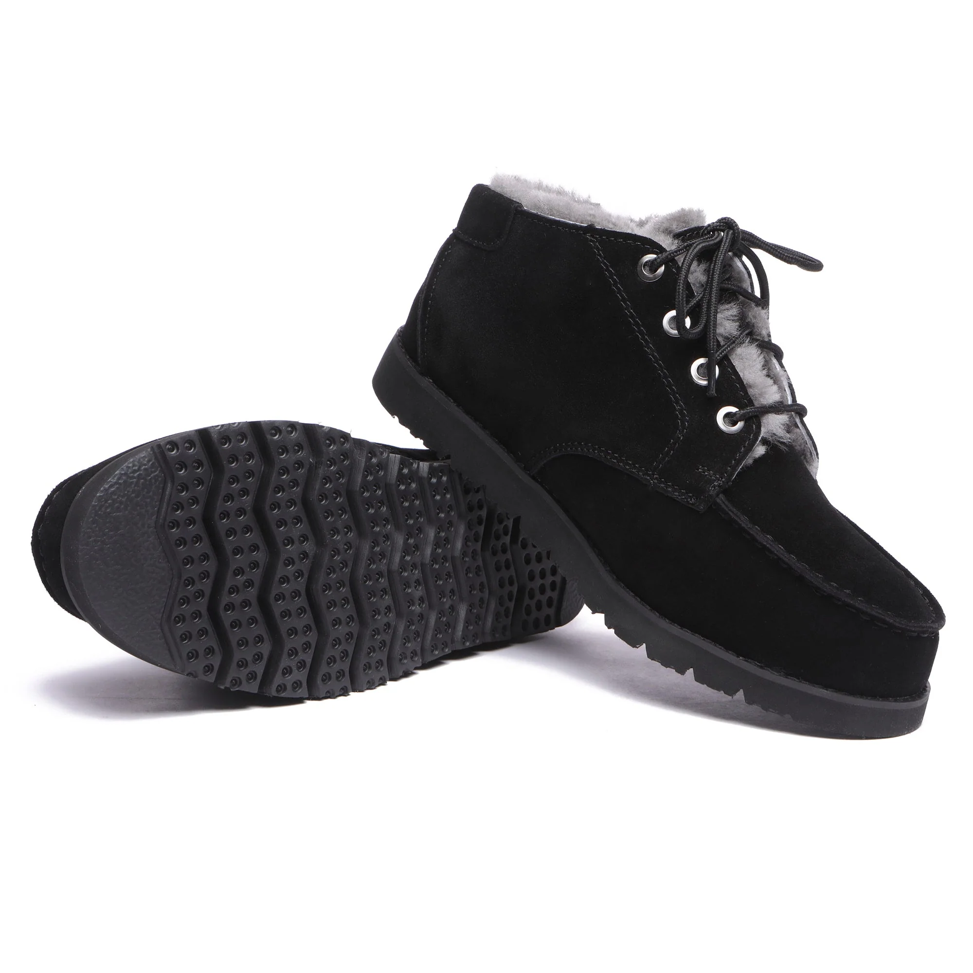 Lace Up Sheepskin Men Ankle UGG Boots - Image 10