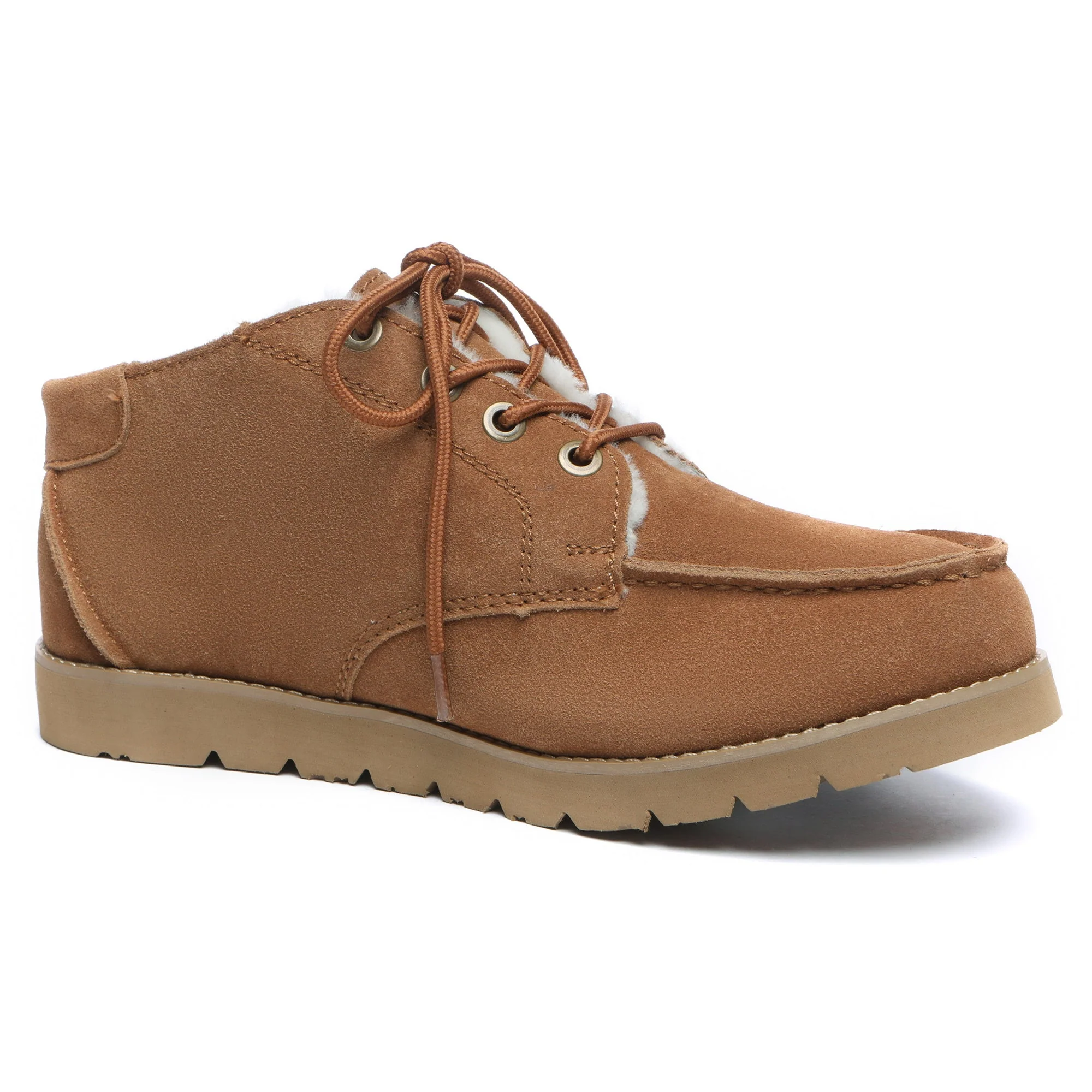 Lace Up Sheepskin Men Ankle UGG Boots - Image 3