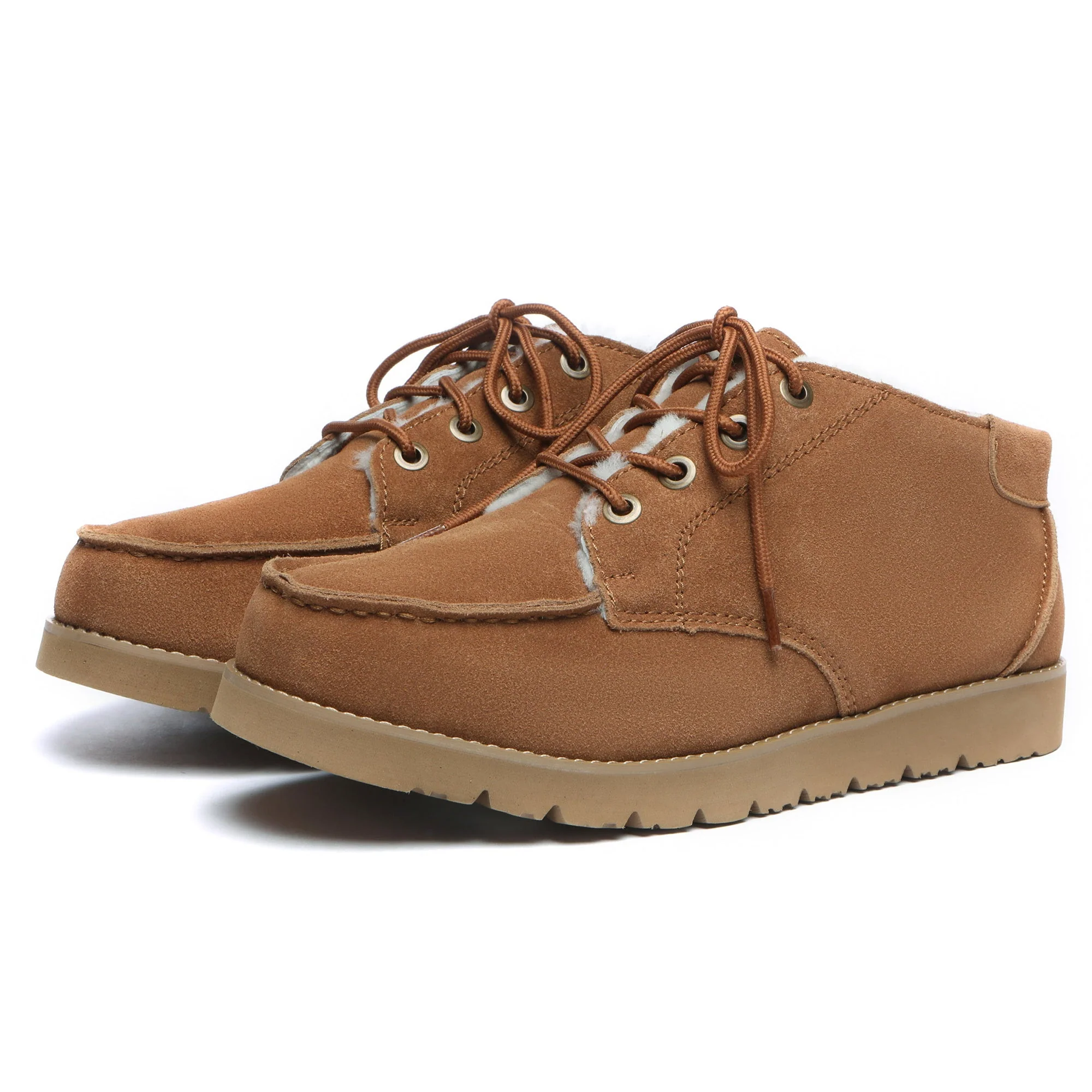 Lace Up Sheepskin Men Ankle UGG Boots - Image 4