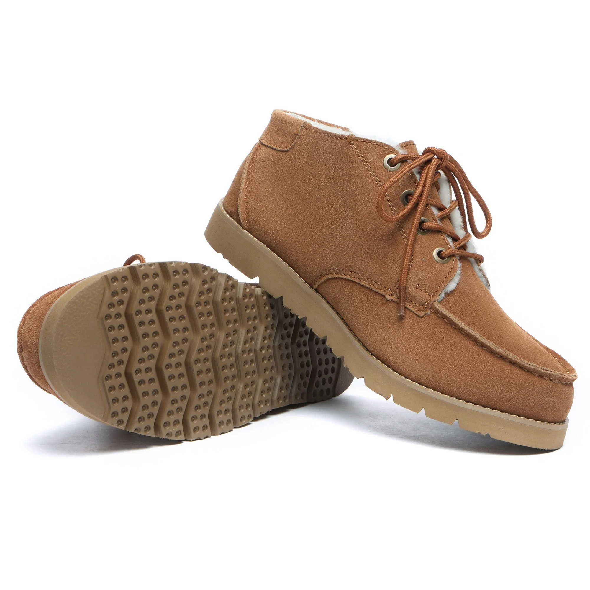 Lace Up Sheepskin Men Ankle UGG Boots - Image 5