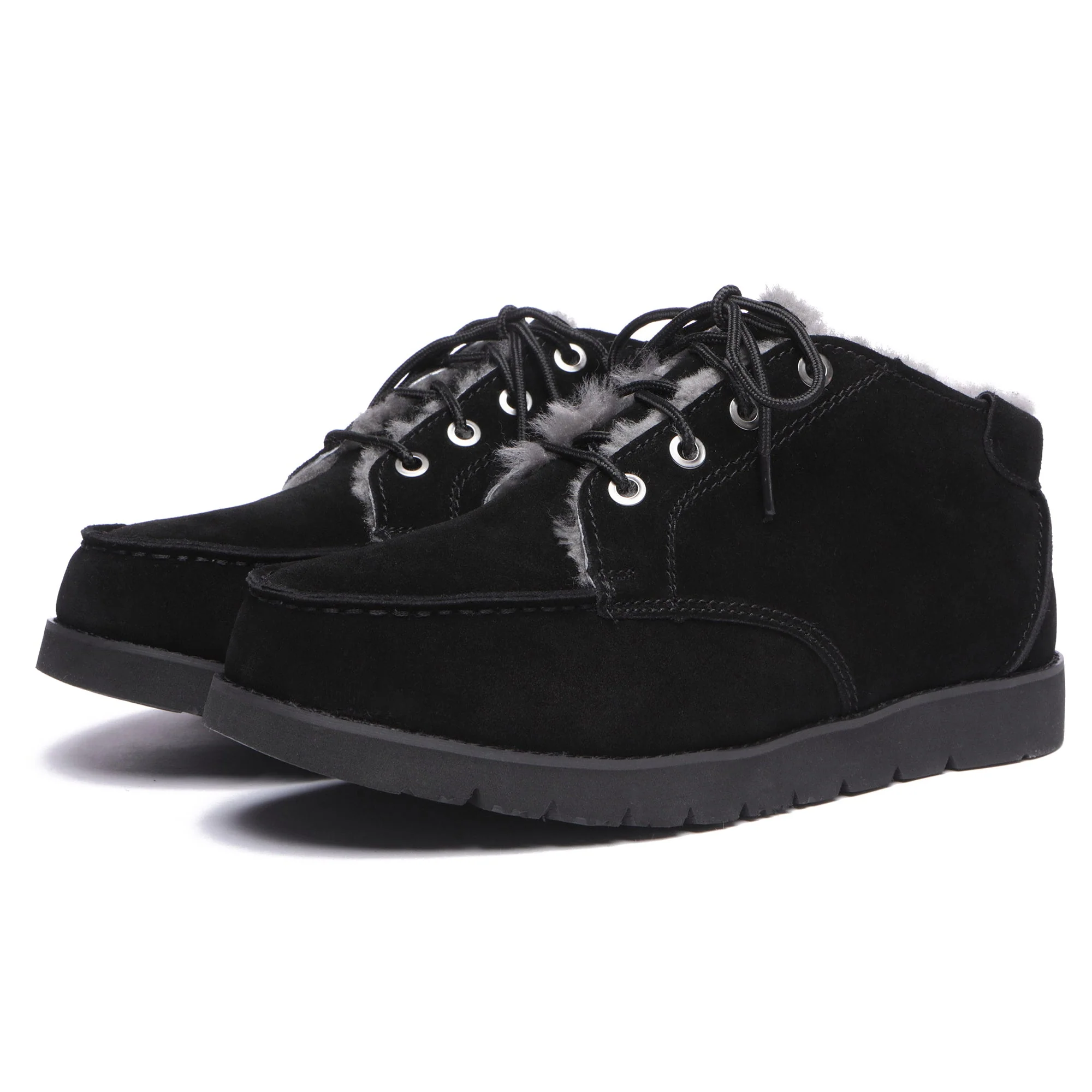Lace Up Sheepskin Men Ankle UGG Boots - Image 9