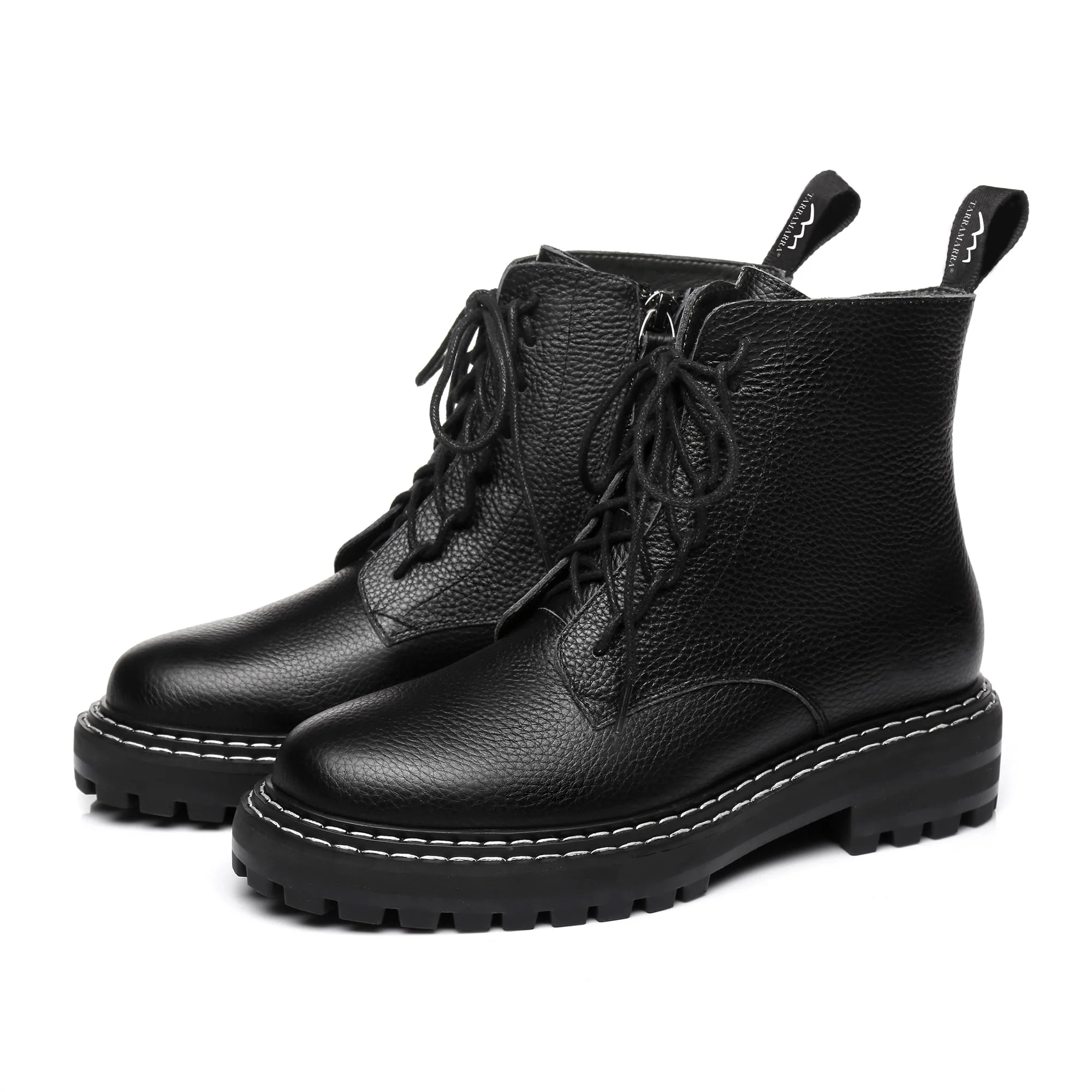 Logan Black Leather Boots - Image 5