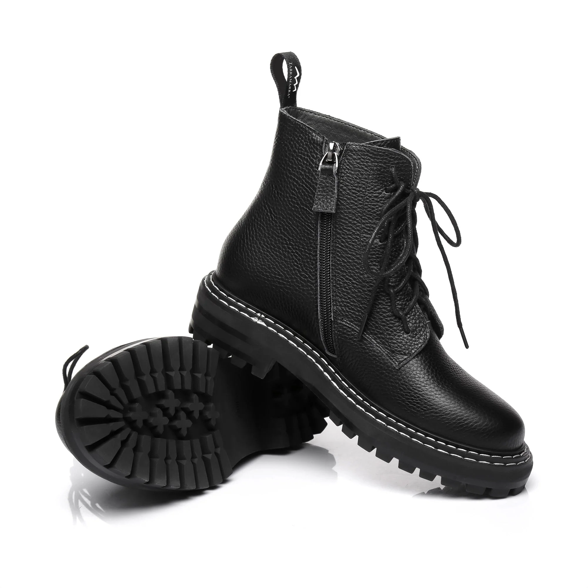 Logan Black Leather Boots - Image 7