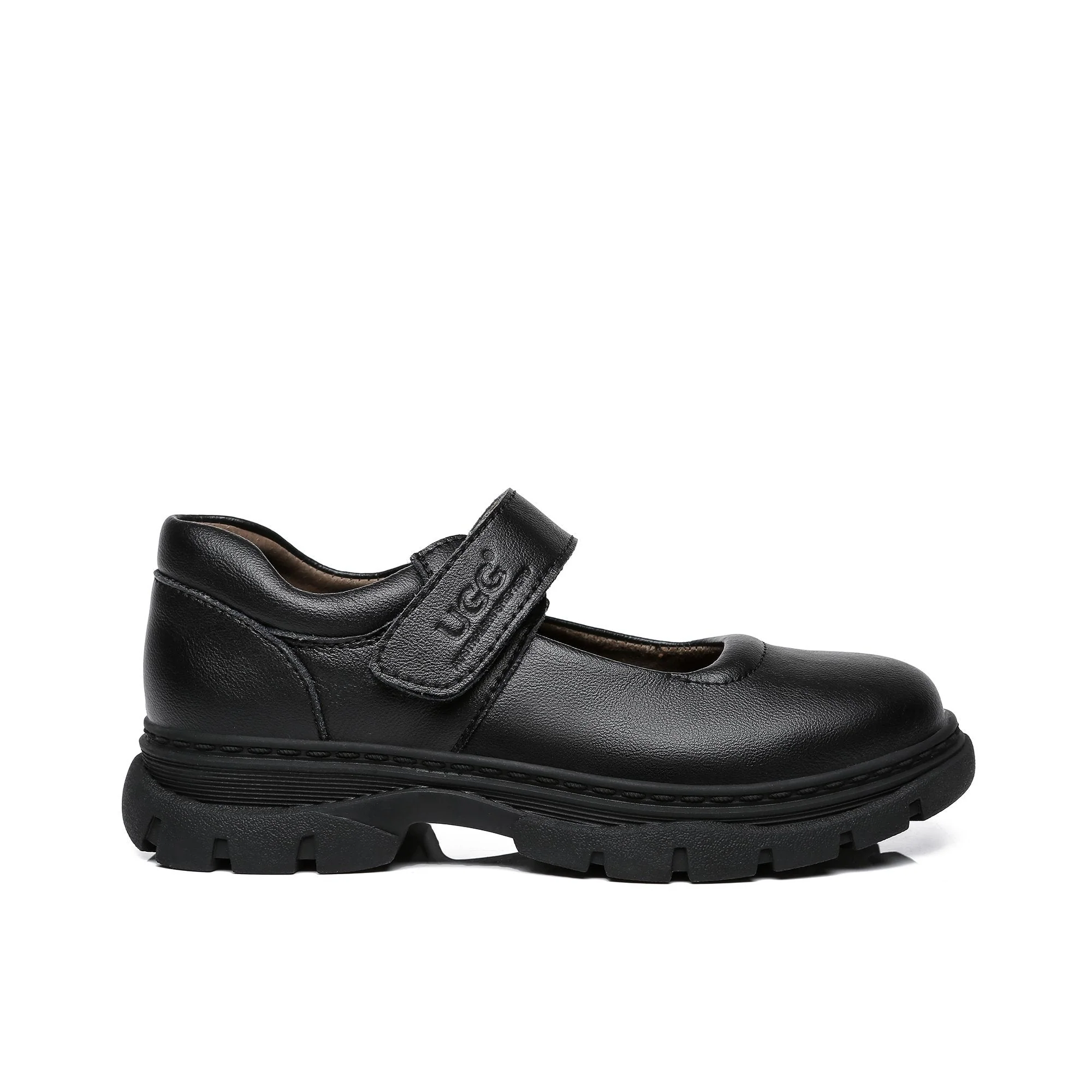 Mary Jane Velcro Strap Leather School UGG Shoes