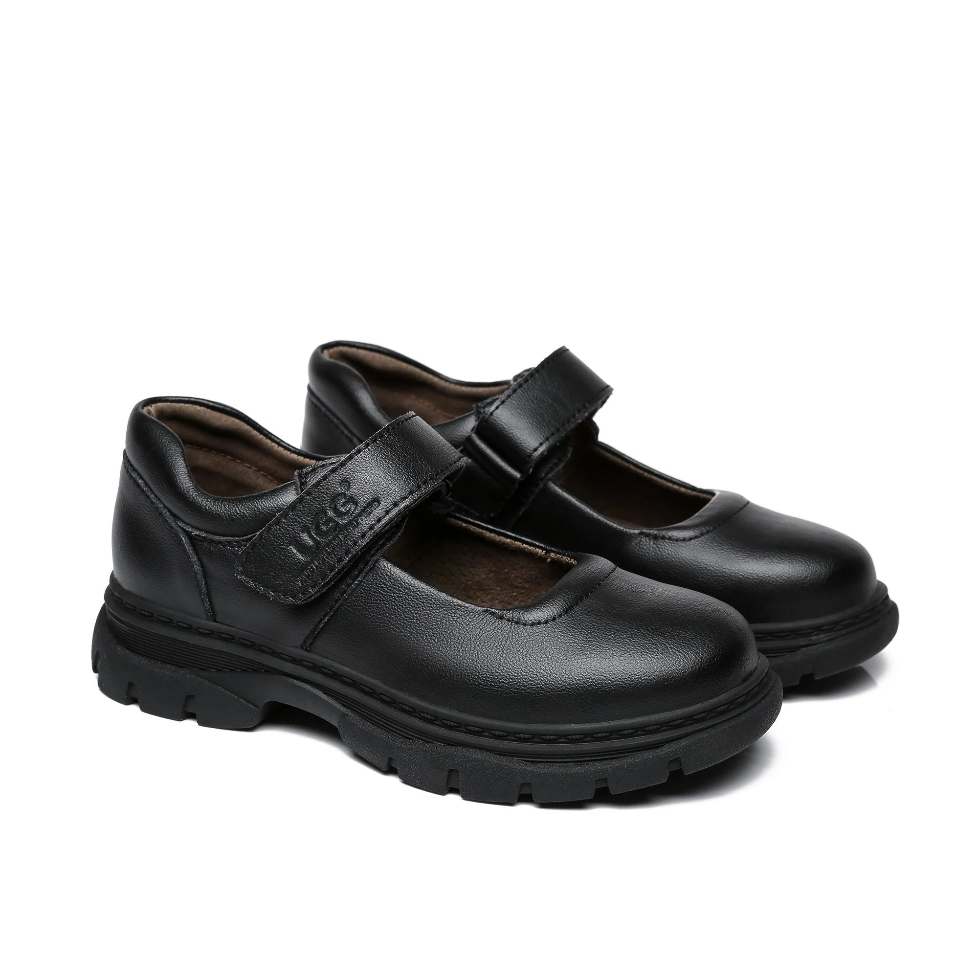 Mary Jane Velcro Strap Leather School UGG Shoes - Image 4