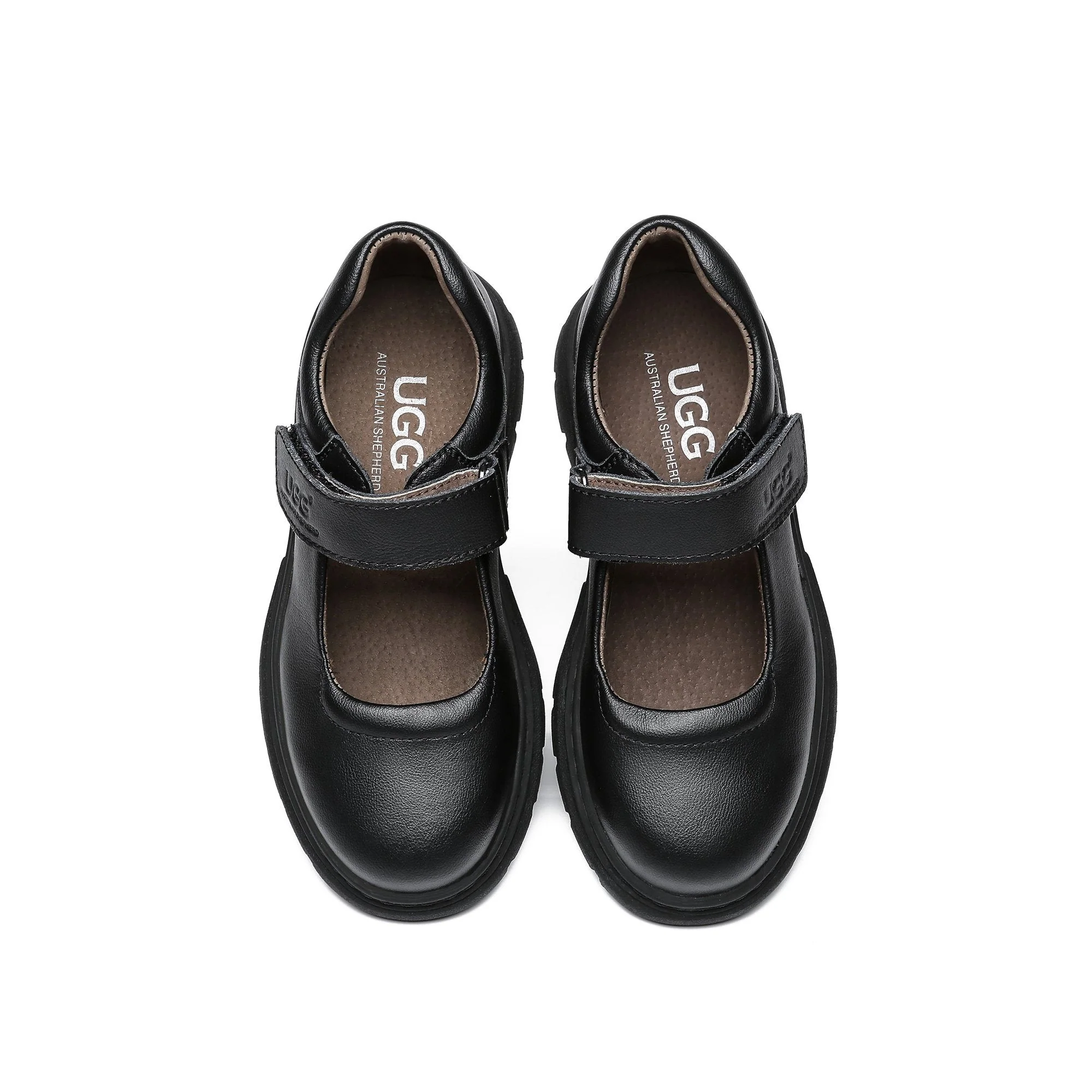Mary Jane Velcro Strap Leather School UGG Shoes - Image 5