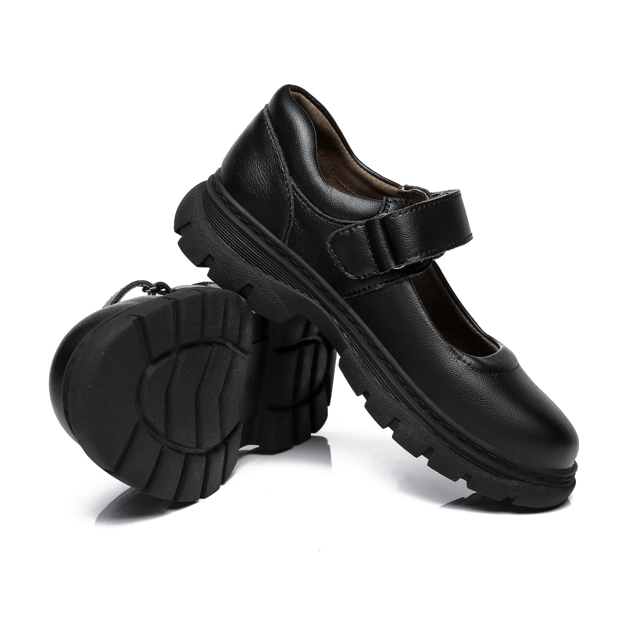 Mary Jane Velcro Strap Leather School UGG Shoes - Image 7