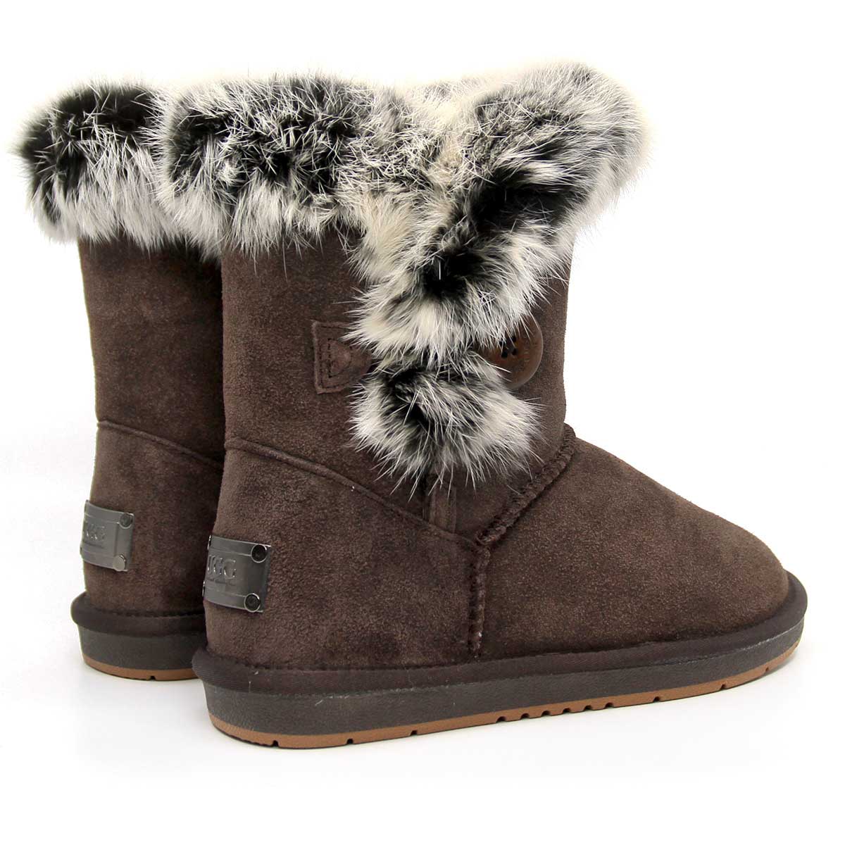 Short Button Fur UGG Boots - Image 14