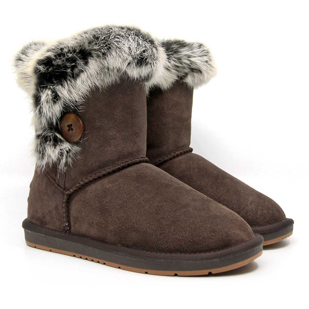 Short Button Fur UGG Boots - Image 15