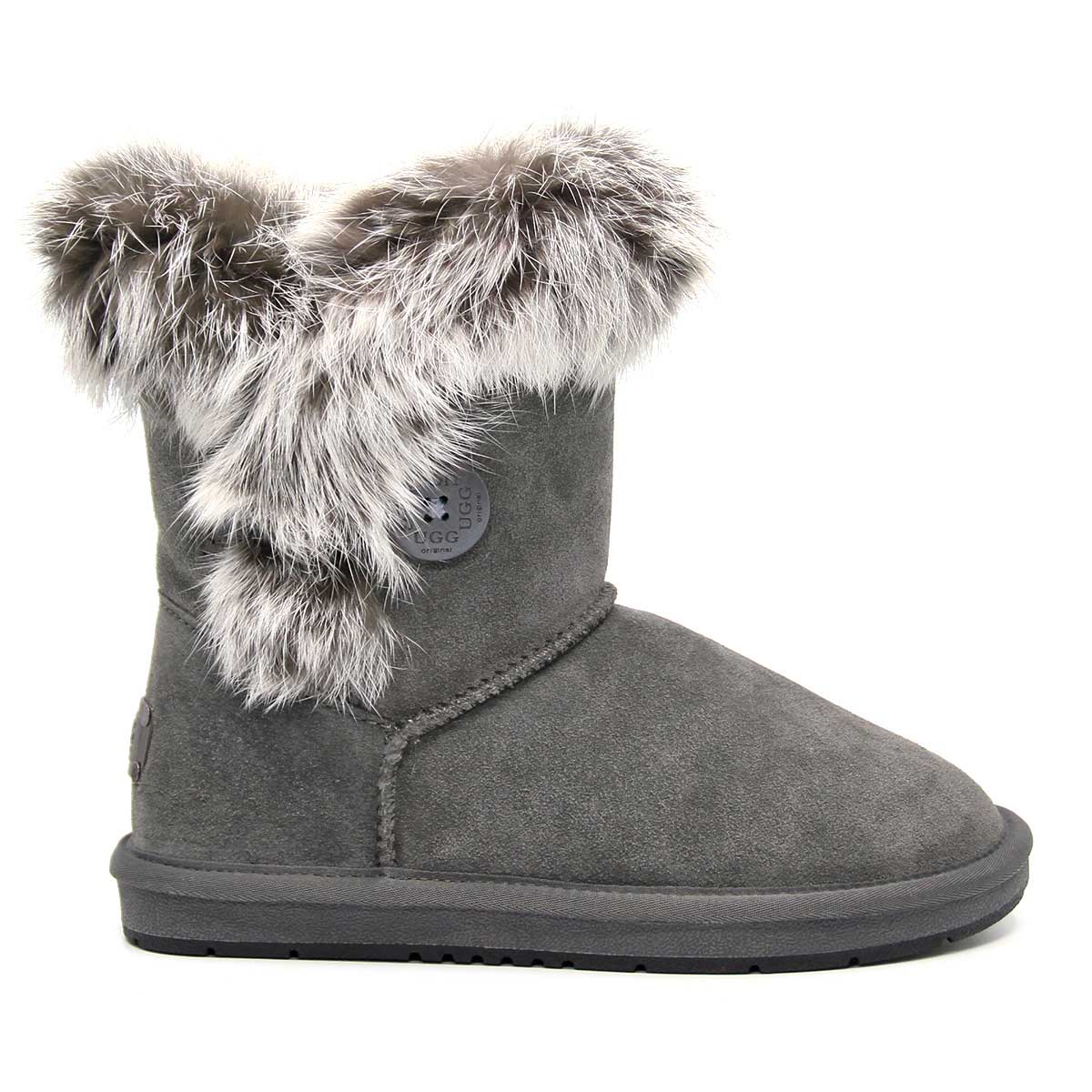Short Button Fur UGG Boots - Image 19