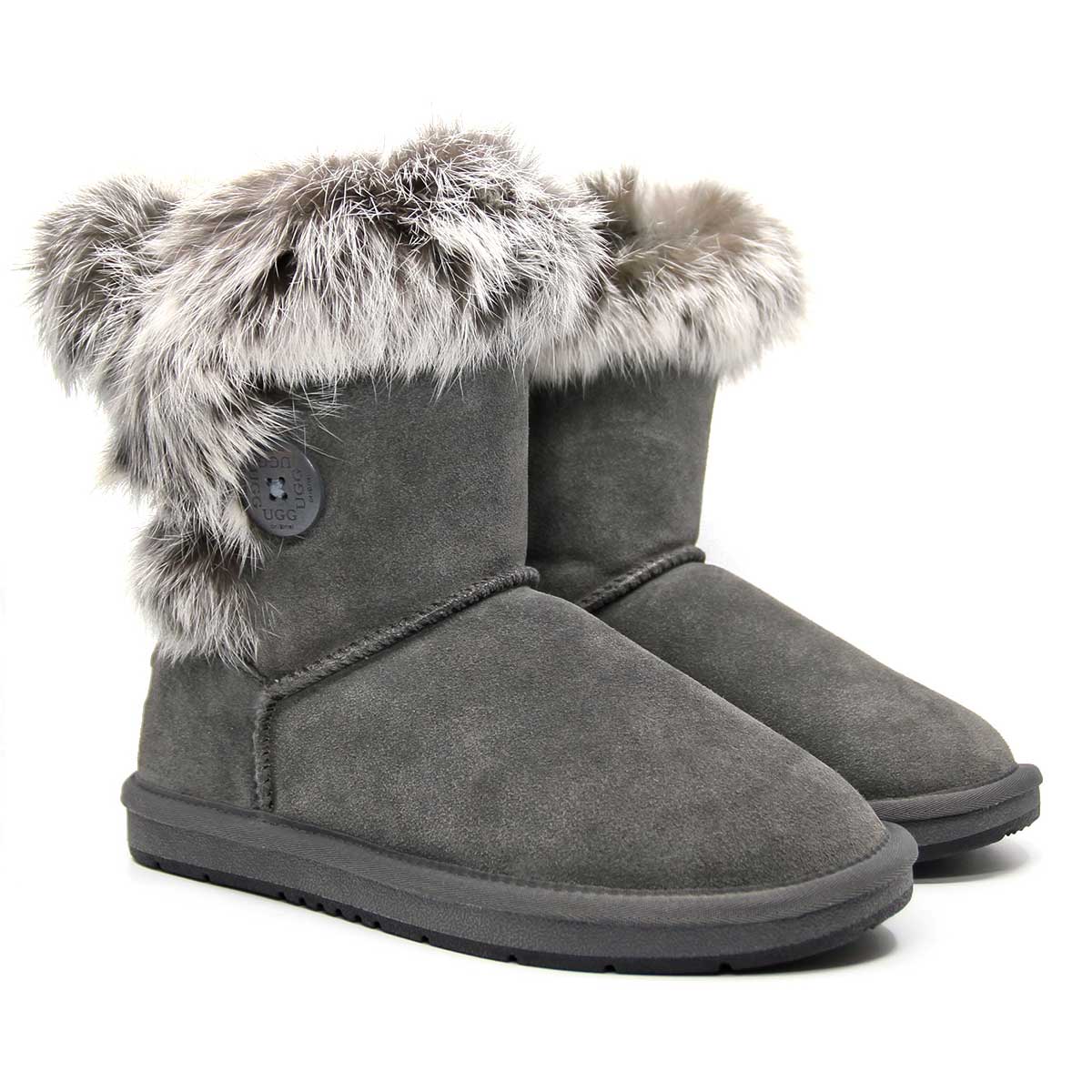 Short Button Fur UGG Boots - Image 20