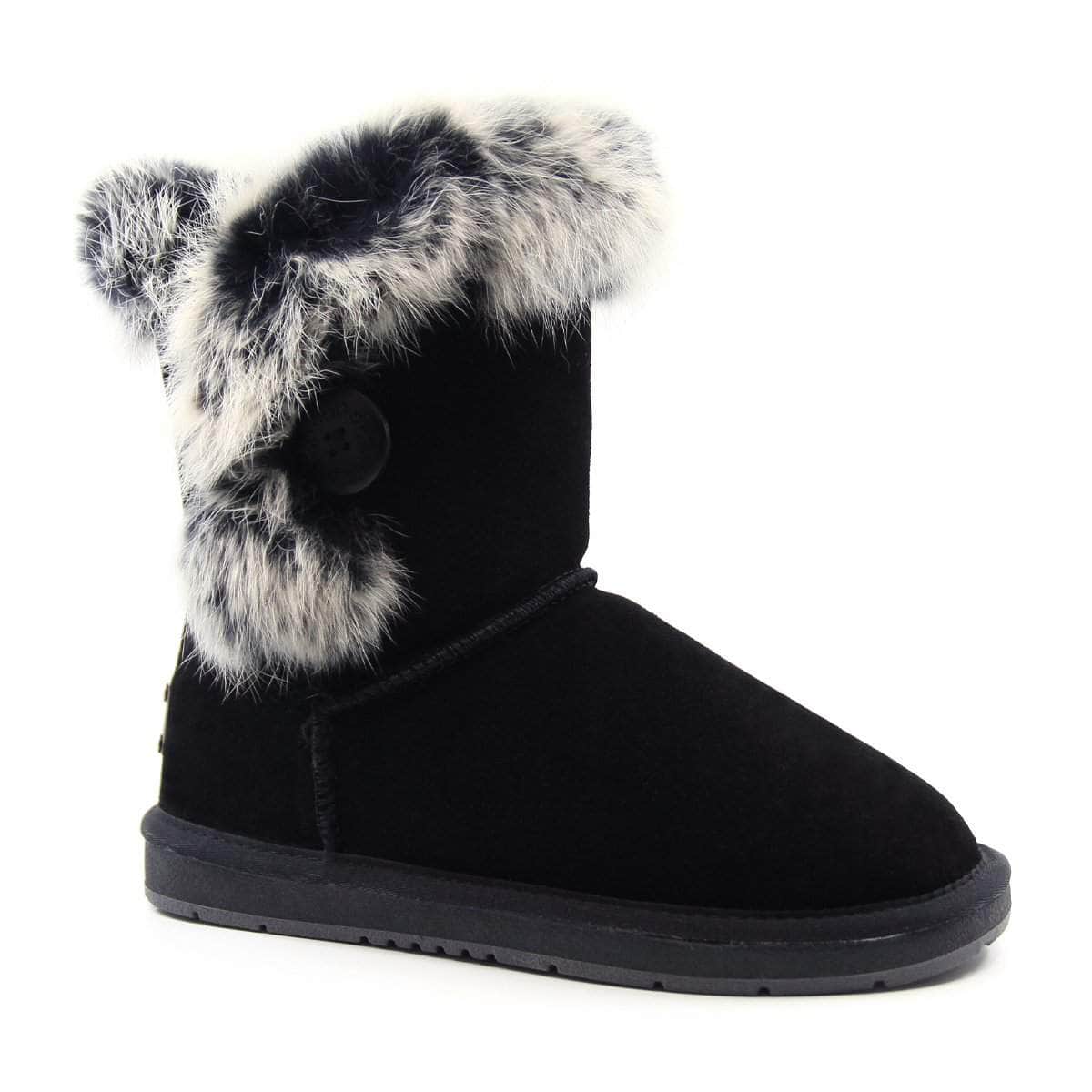 Short Button Fur UGG Boots - Image 3