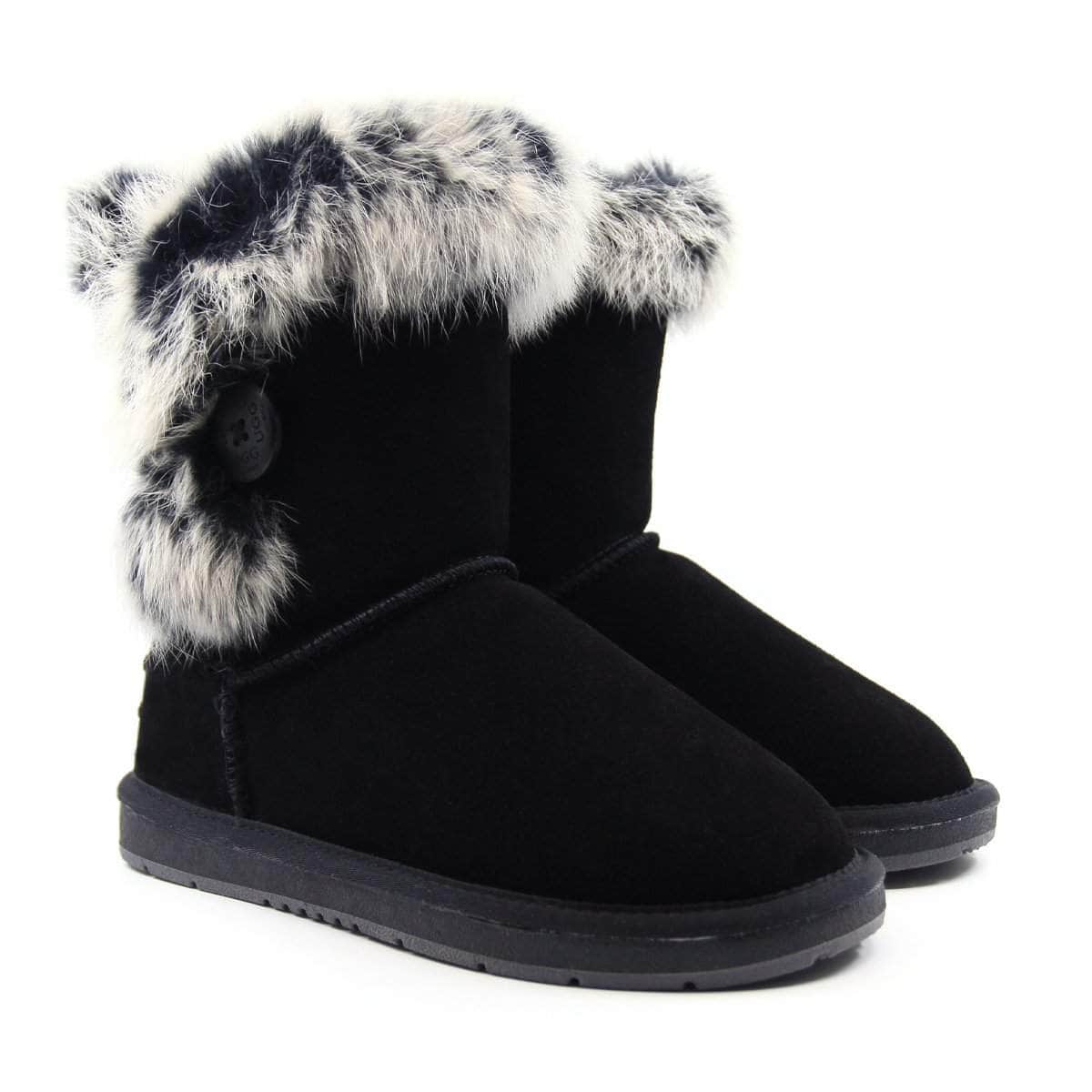 Short Button Fur UGG Boots - Image 5