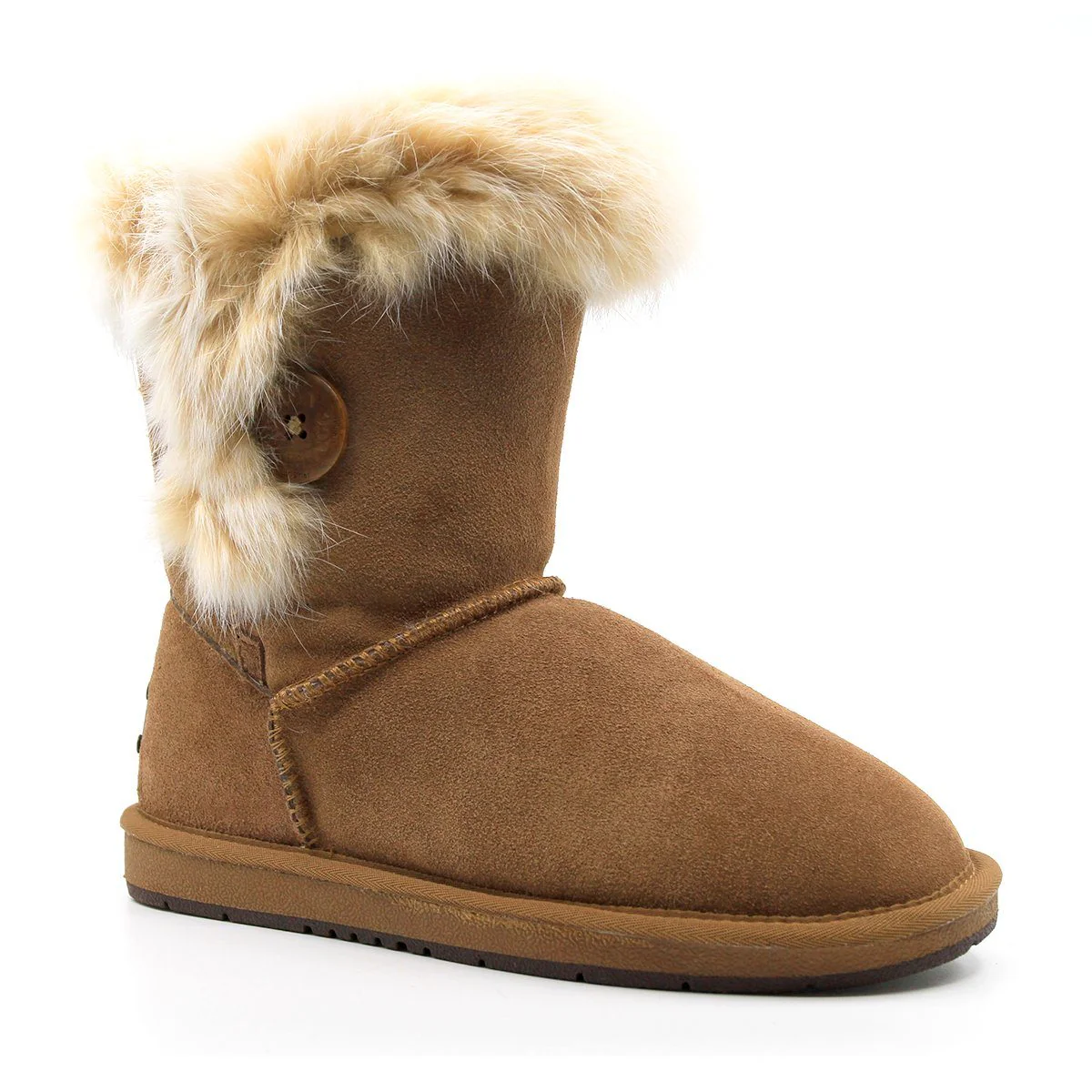 Short Button Fur UGG Boots - Image 8