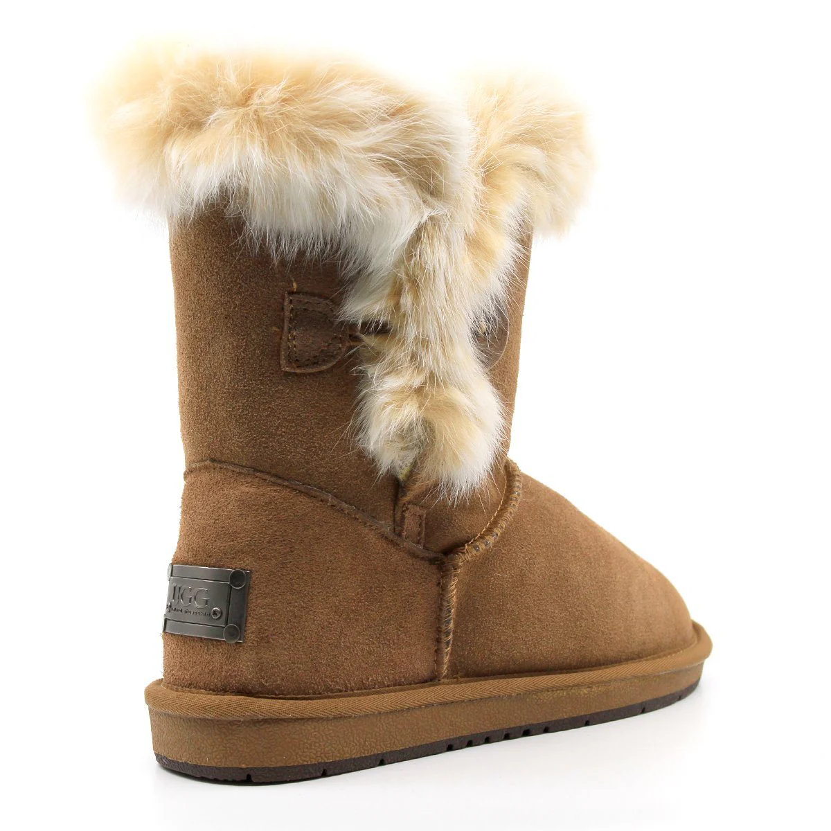 Short Button Fur UGG Boots - Image 9