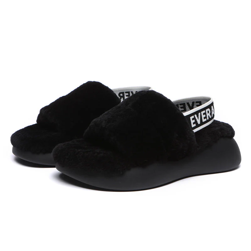 Women Sheepskin Wool Slingback Slippers - Image 4